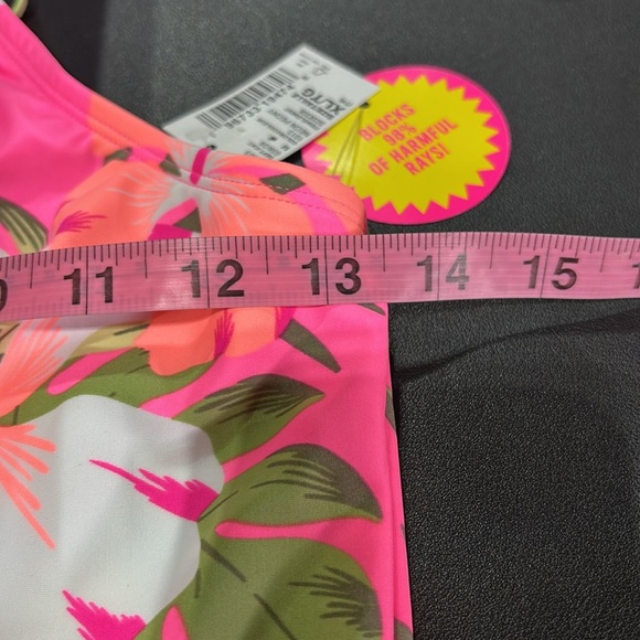 The Children’s Place UPF 50+ sun protection halter, bikini,tropical neon peony - Picture 5 of 6